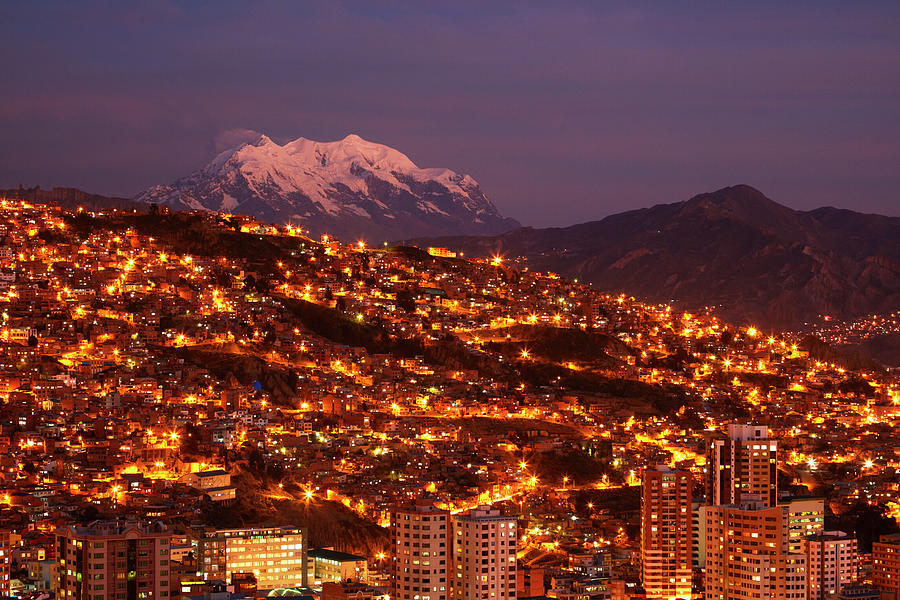 Last Light On Illimani (6438m/21,122ft Photograph by David Wall - Fine ...