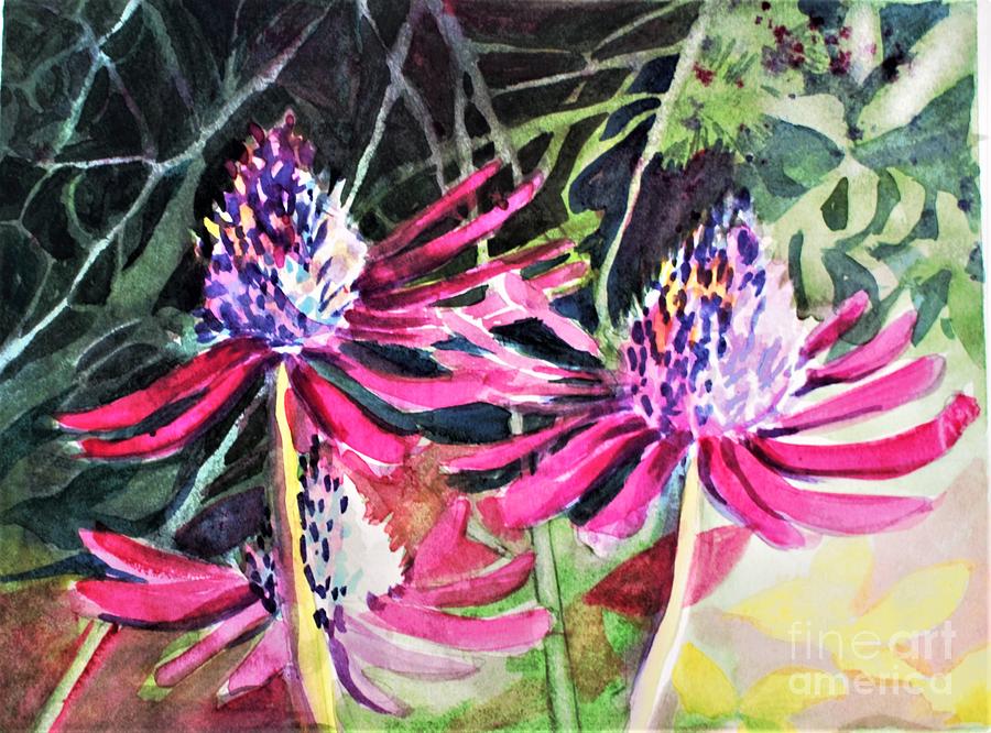 Last of the Echinacea Painting by Mindy Newman