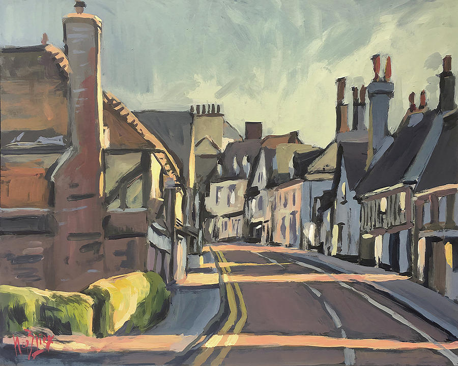 Sussex Painting - Last sunbeams in Robertsbridge by Nop Briex
