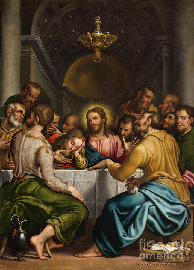 Last Supper 1569 Painting by Giulio Campi