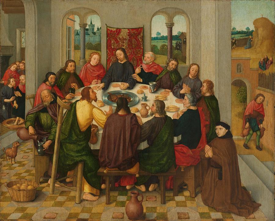 Last Supper. Painting by Master of the Amsterdam Death of the Virgin -circle of-