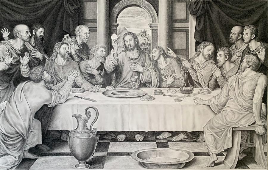 Last Supper reproduction Drawing by Ust Art - Fine Art America