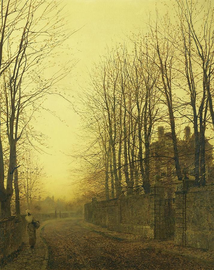 Tree Painting - Late Autumn by John Atkinson Grimshaw