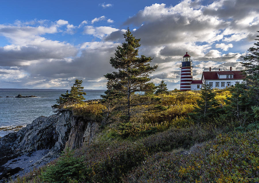 Late Autumn Light at West Quoddy Head Lighthouse Photograph by Marty Saccone