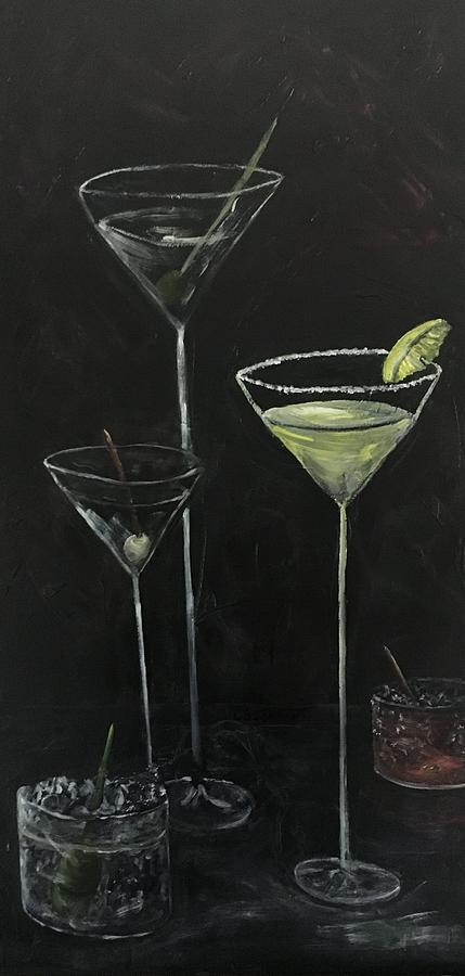 Late night cocktails Painting by Chuck Gebhardt