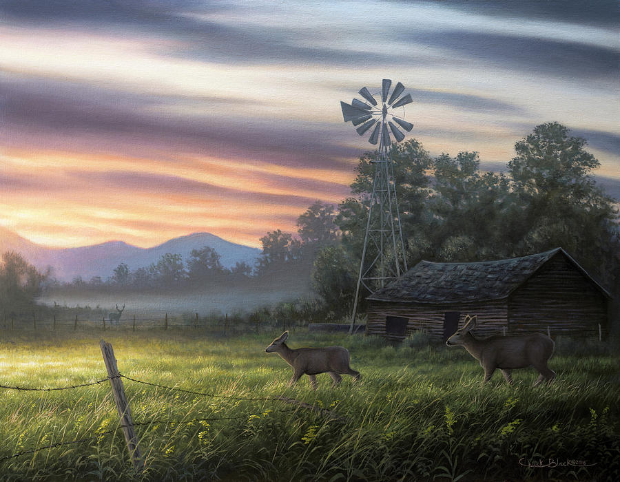 Deer Painting - Late Summer by Chuck Black