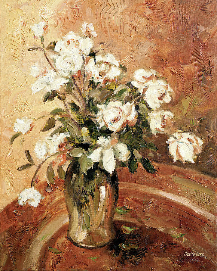 Vase Of Flowers Painting - Late Summer Roses by Debra Lake