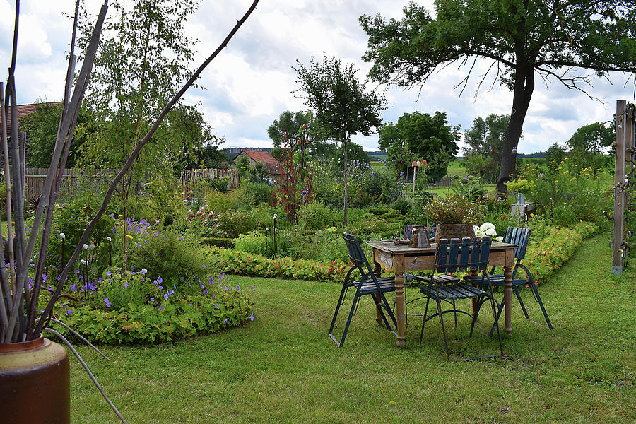 Late Summer Seating Area In A Cottage Garden Photograph by Christin By Hof 9