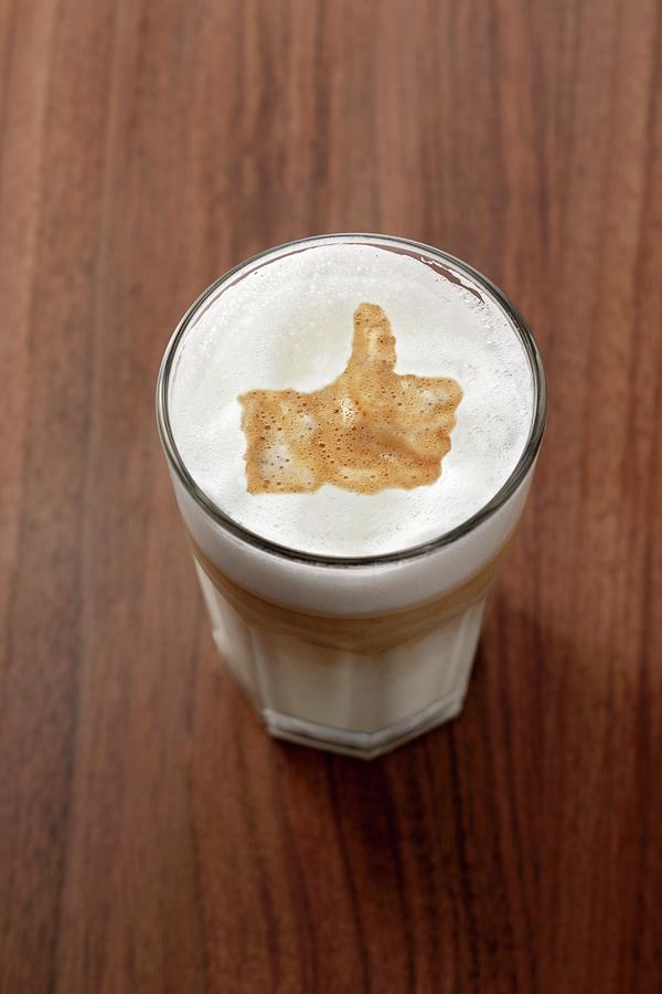 Latte Macchiato With The like Symbol Photograph by Krger & Gross