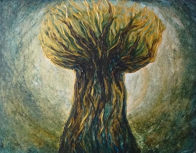 Latte Stone Taotaomona Tree Painting by Michelle Pier