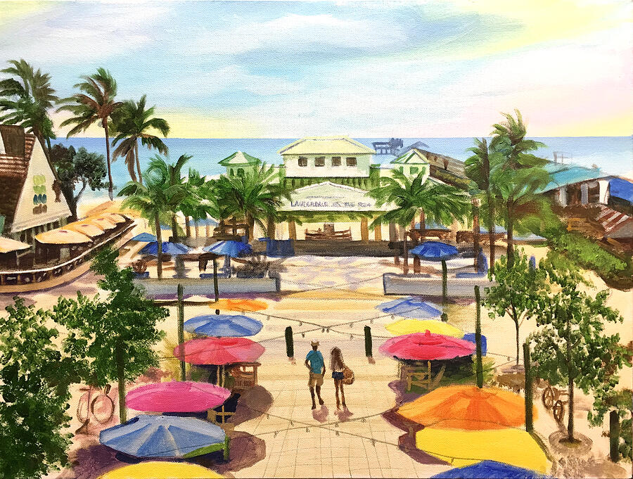 Music Painting - Lauderdale By the Sea Beach day by Robert Korhonen