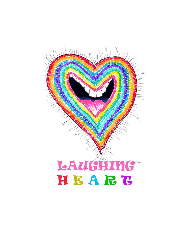 Heart Drawing - Laughing Heart by Ru Tover