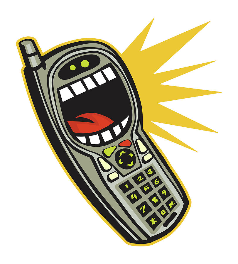 Device Drawing - Laughing Phone by CSA Images