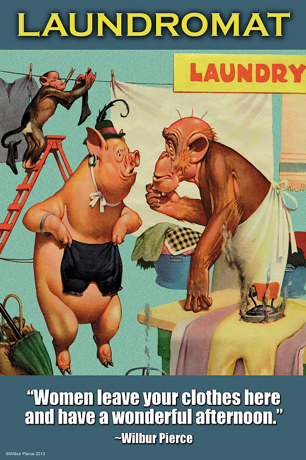 Monkey Painting - Laundromat by Wilbur Pierce