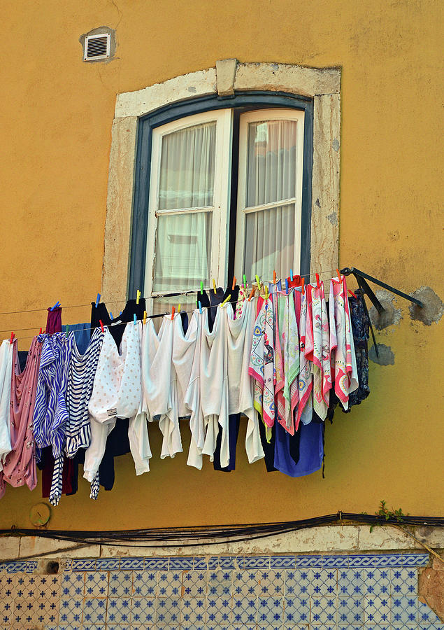 Laundry Day in Lisbon Photograph by Kathy Yates