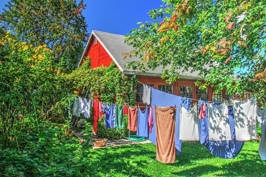 Barn Photograph - Laundry Line by Robert Goldwitz