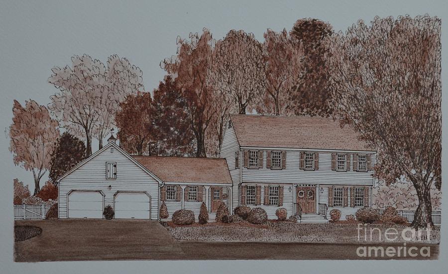 Peaceful House #2 Drawing by Michelle Welles