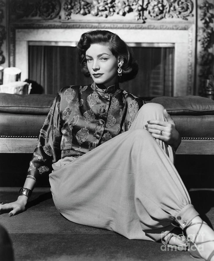 Lauren Bacall Seated Photograph by Bettmann