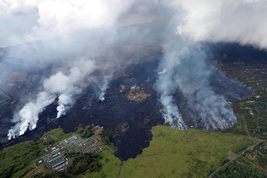 Lava Approaches Puna Geothermal Venture Photograph by Marco Garcia ...