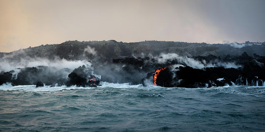 Lava Entering the Sea I Photograph by William Dickman
