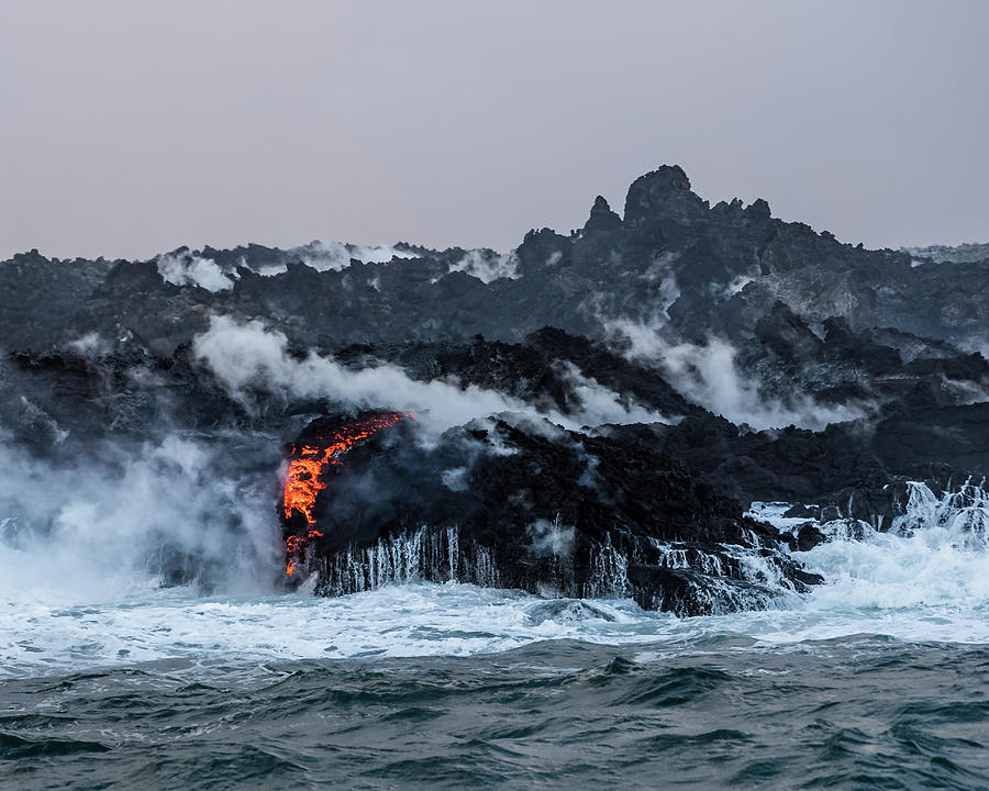 Lava Entering the Sea II Photograph by William Dickman