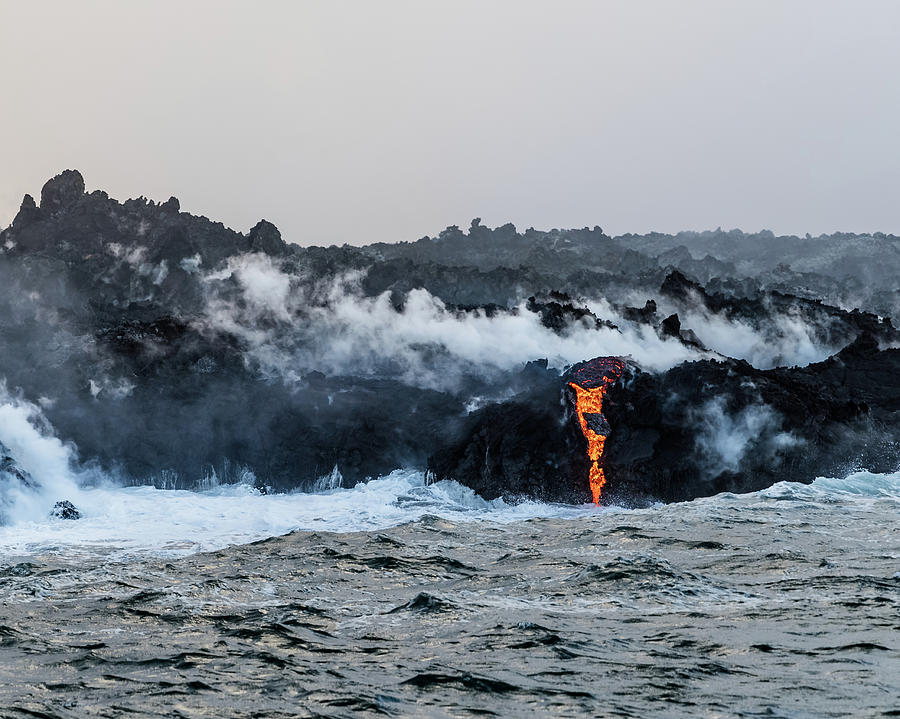 Lava Entering the Sea V Photograph by William Dickman