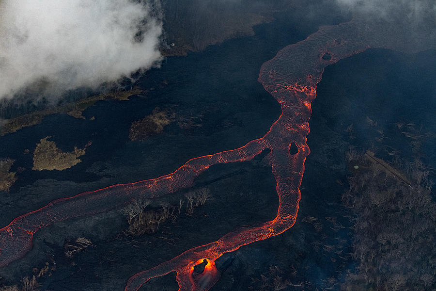 Helicopter Photograph - Lava Flow 3 by Bjoern Alicke