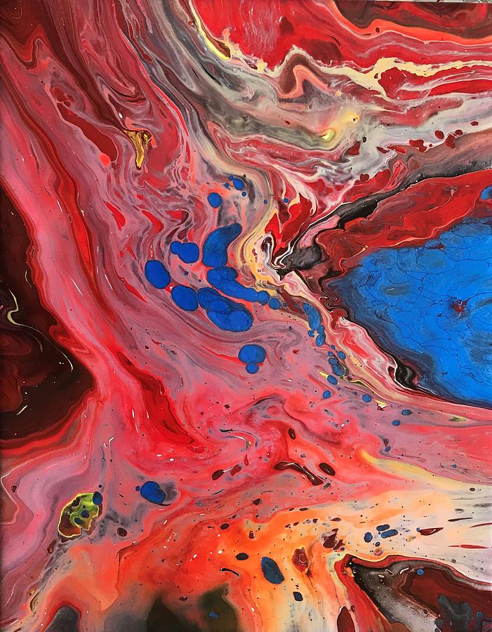 Lava Flow Painting by Lottie OMara