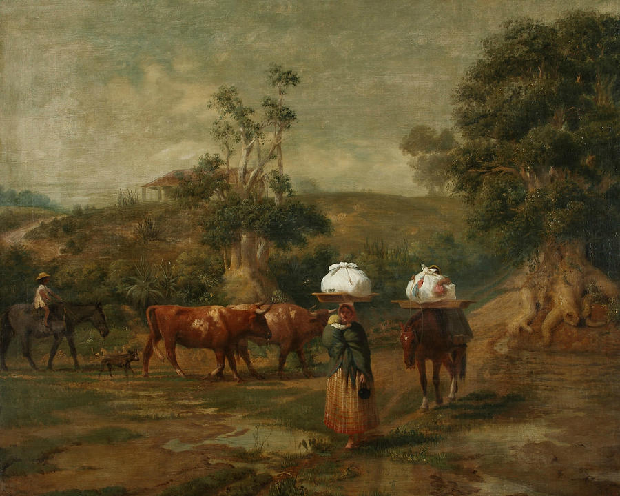 Lavanderas in the base of Belgrano Painting by Prilidiano Pueyrredon