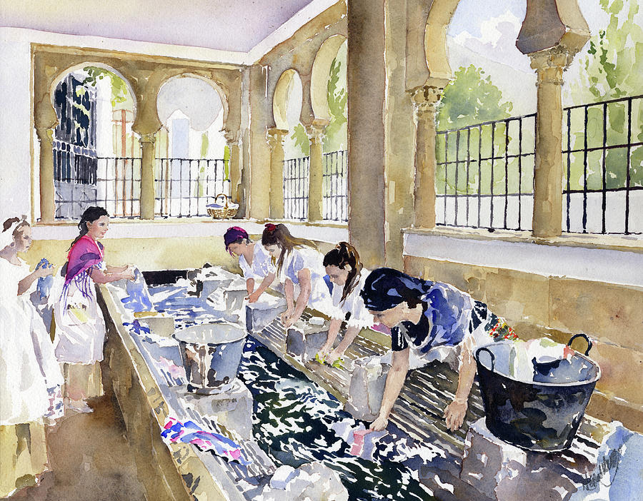 Lavanderos de Terque Painting by Margaret Merry