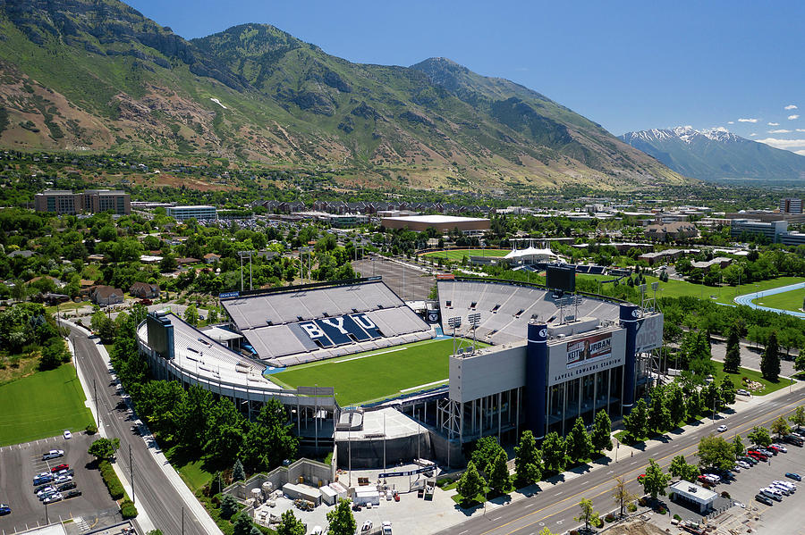 Lavell Edwards Stadium Aerial Photograph by Dave Koch