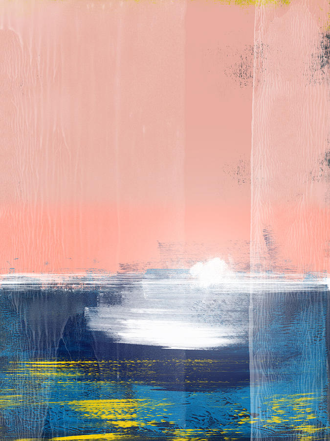 Abstract Painting - Lavender And Blue Abstract Study by Naxart Studio Abstract Painting - Lavender And Blue Abstract Study by Naxart Studio