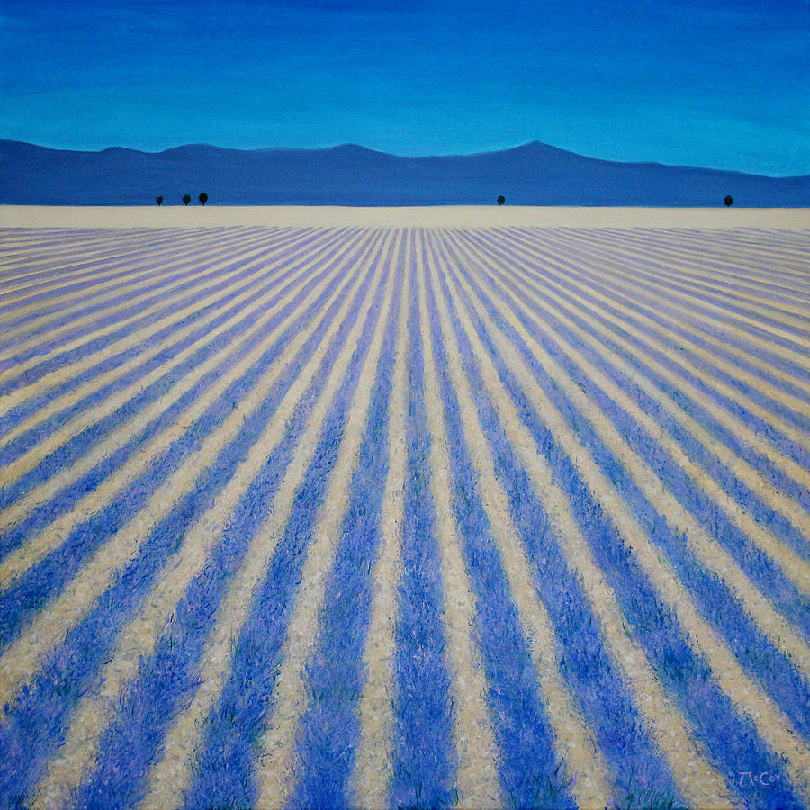 Lavender Field Painting by K McCoy