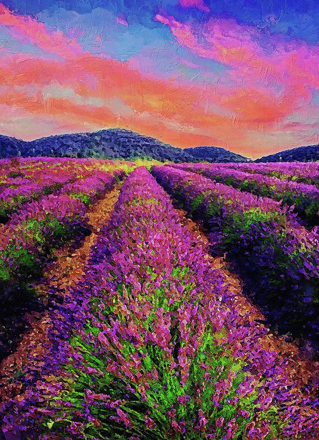 Lavender fields - 10 Painting by AM FineArtPrints