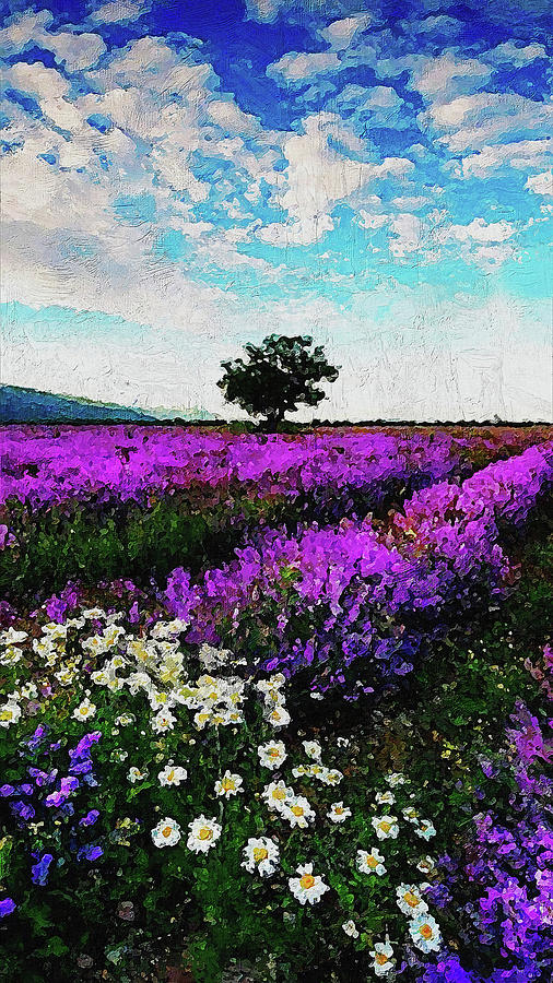 Lavender fields - 12 Painting by AM FineArtPrints