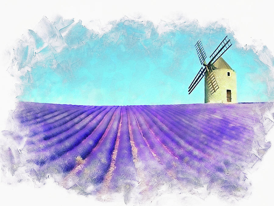 Lavender fields - 21 Painting by AM FineArtPrints
