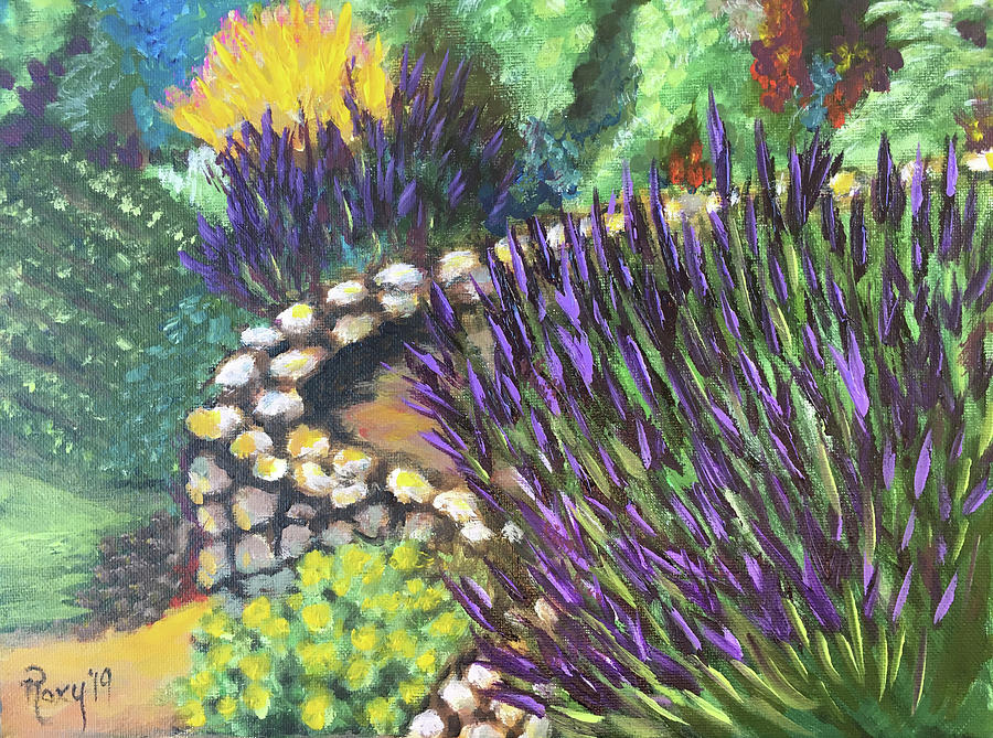 Lavender Garden Painting by Roxy Rich