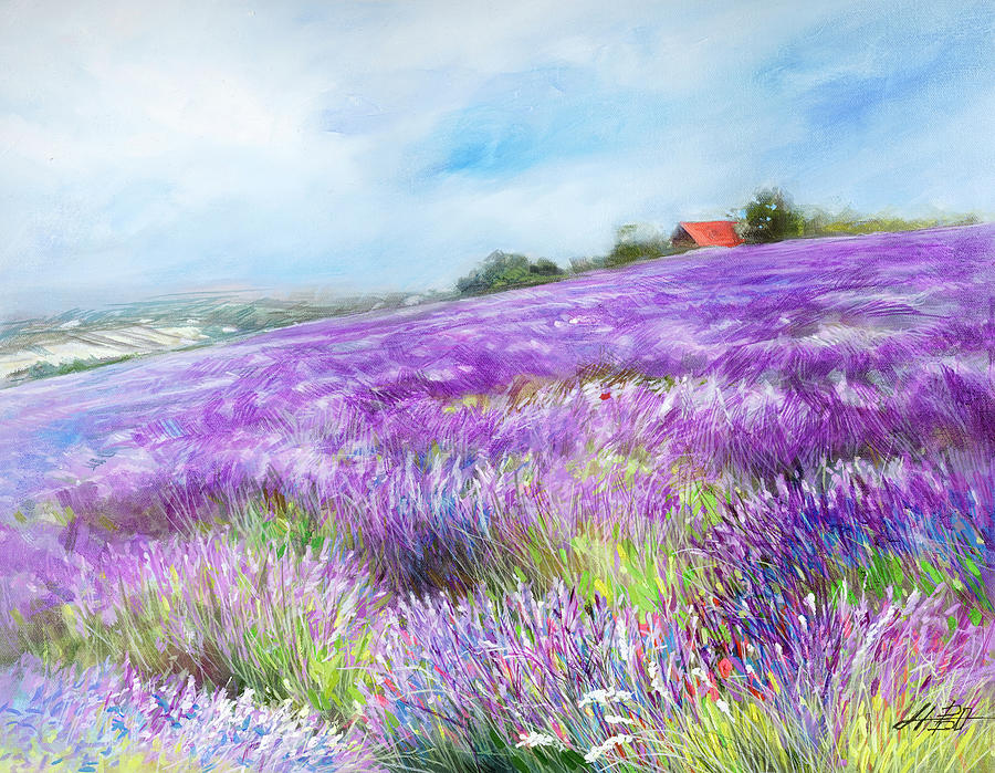 Landscape Painting - Lavender I by Li Bo