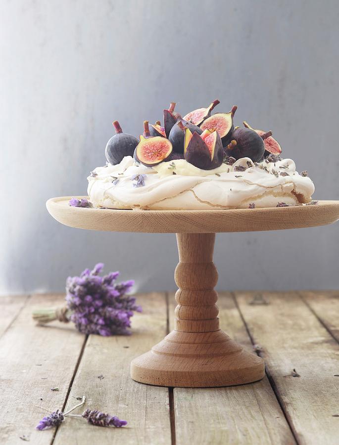 Lavender Pavlova With Figs Photograph by Great Stock!