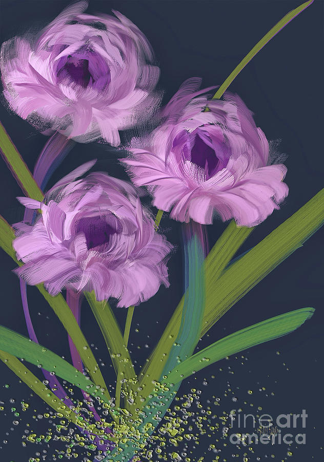 Lavender Posies Digital Art by Lois Bryan