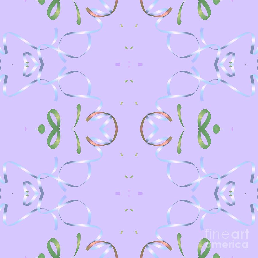 Lavender Ribbon Design Digital Art by Rachel Hannah
