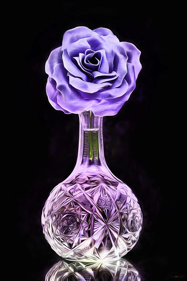Lavender Rose Still Life Digital Art by JC Findley