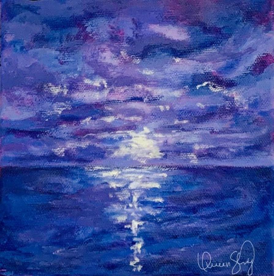 Lavender Sky Painting by Queen Gardner