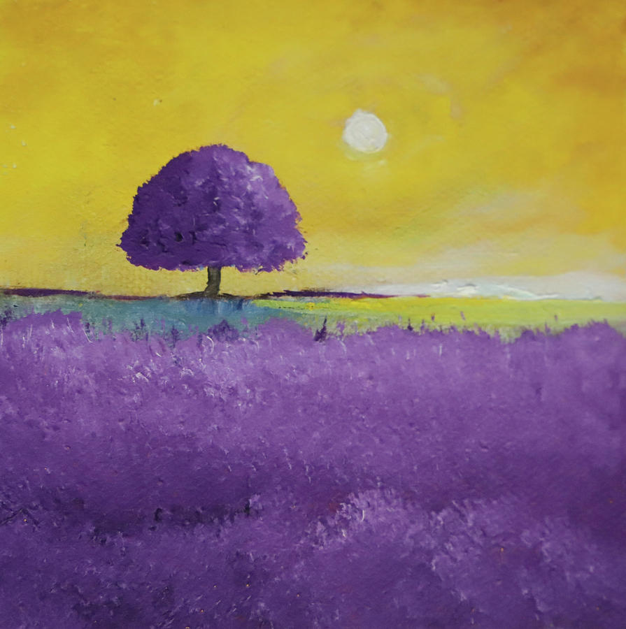 Lavender Tree Painting by Alicia Maury