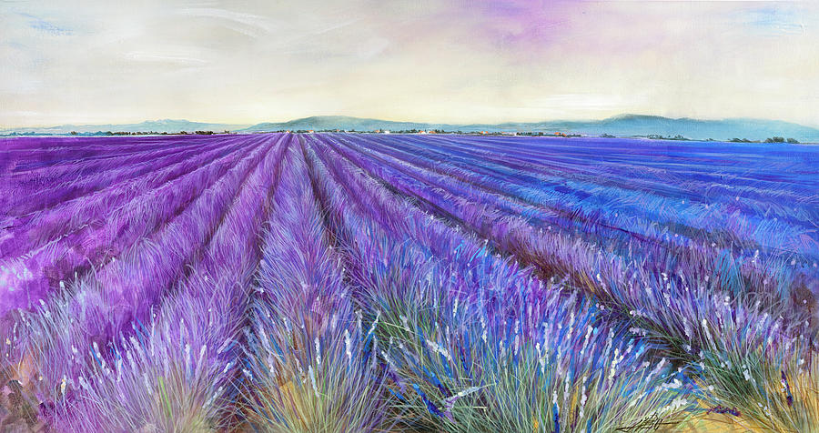 Landscape Painting - Lavender Vi by Li Bo