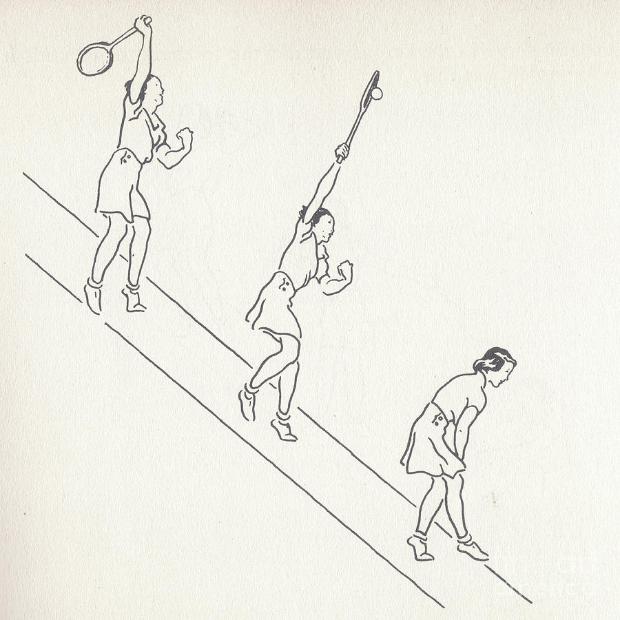 Lawn Tennis. May I Introduce you l4 Drawing by PhotoStock-Israel