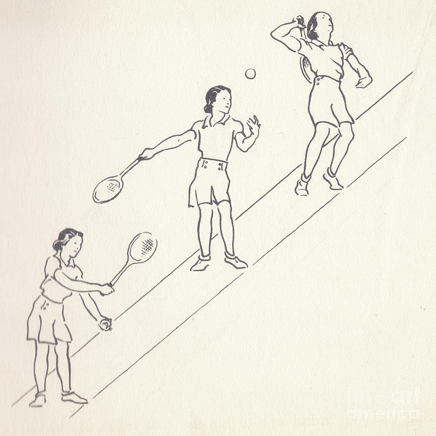 Lawn Tennis. May I Introduce you l5 Drawing by PhotoStock-Israel