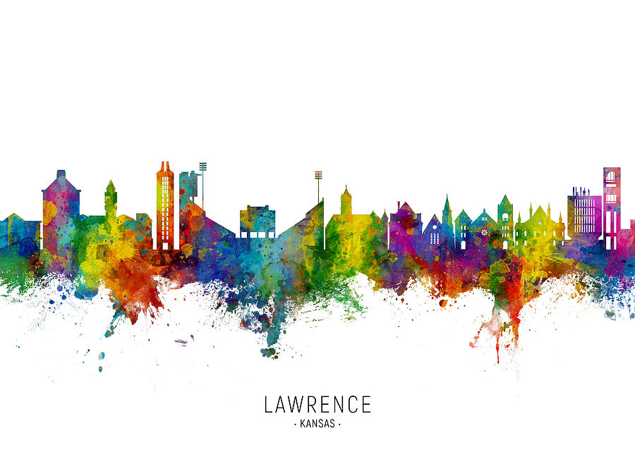 Lawrence Kansas Skyline Digital Art by Michael Tompsett