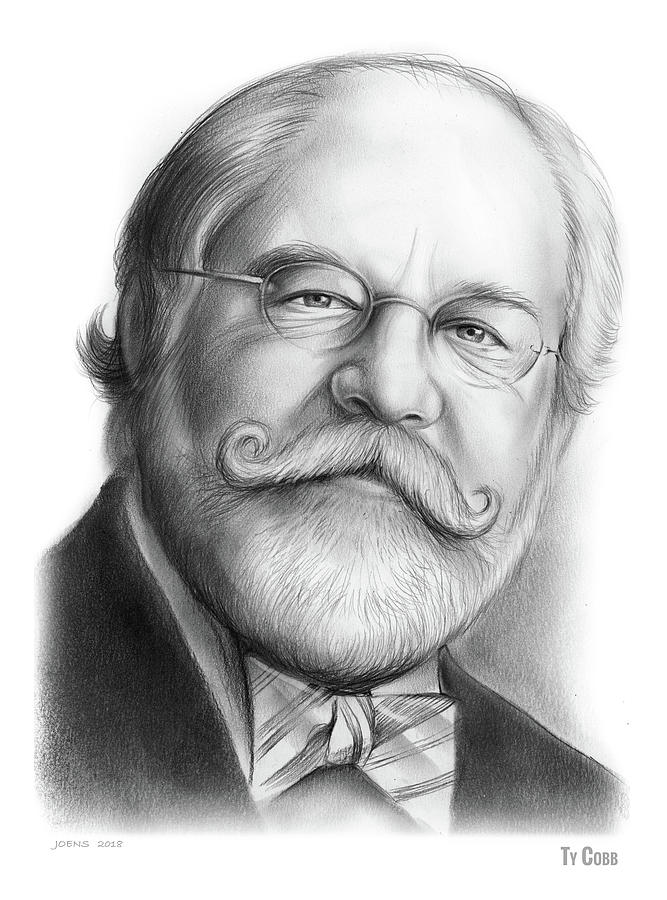 Lawyer Ty Cobb Drawing by Greg Joens