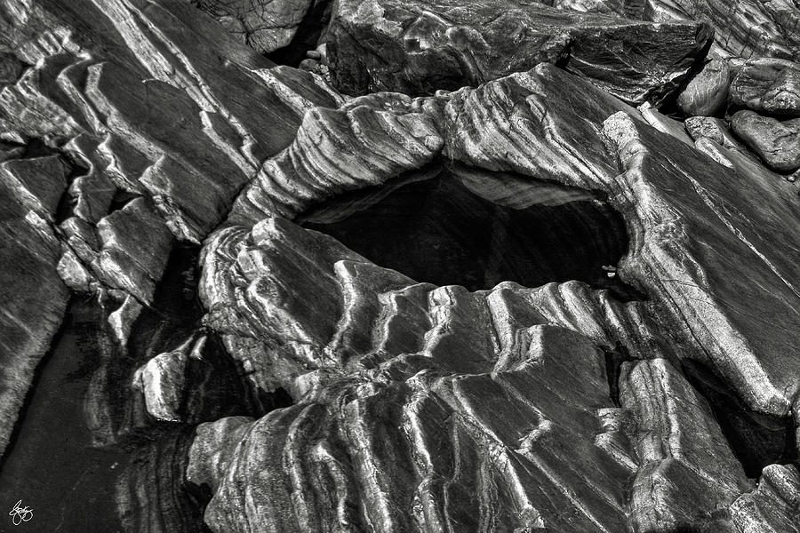 Layered Rock Form Monochrome Photograph by Wayne King